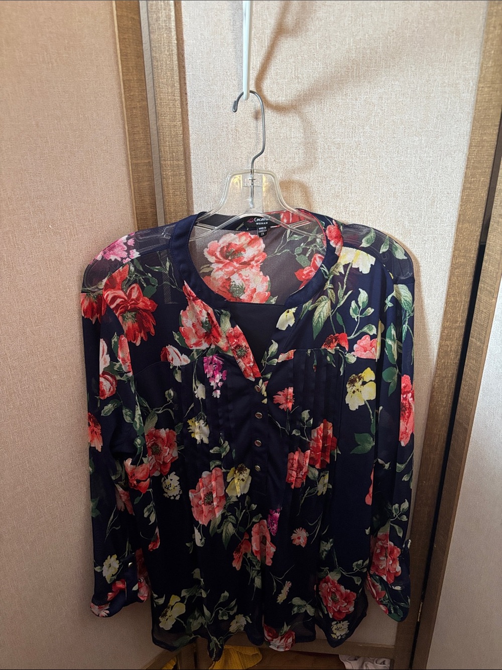 FINAL MARKDOWN Floral cocomo tunic style Blouse 2X
